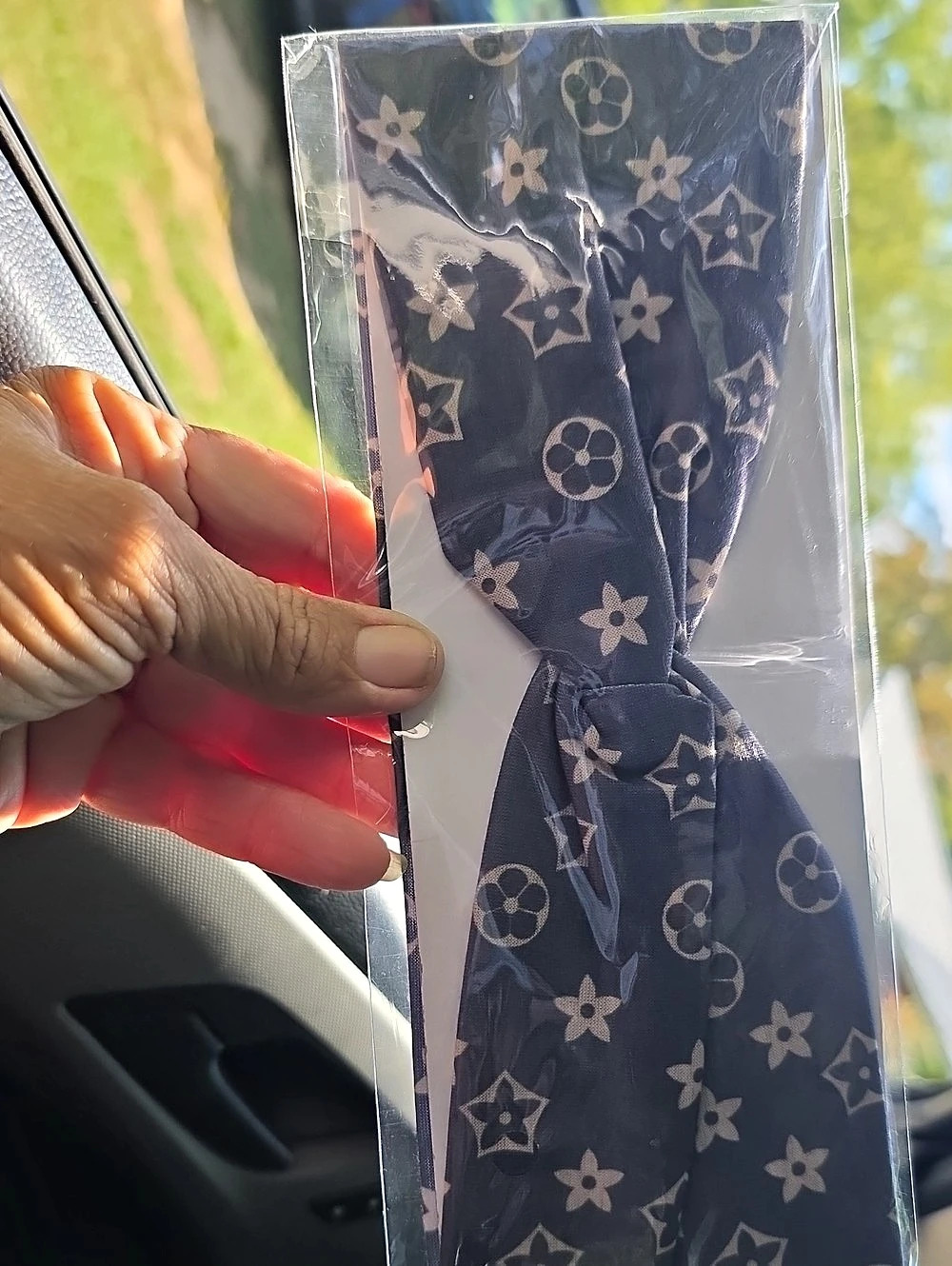 Printed Bow Hair Accessory in Blue